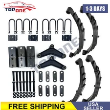 For 6000lb 6K Tandem Trailer Axle Suspension 5 Leaf Springs U-bolt + Hanger Kit