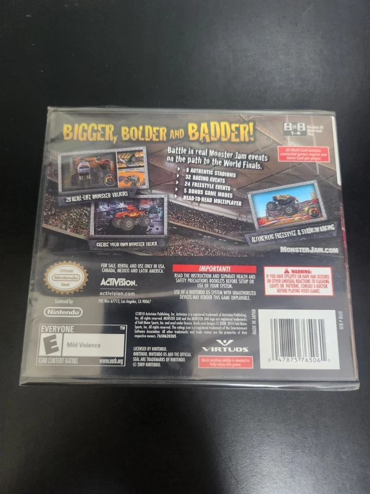 Monster Jam: Path of Destruction (Nintendo DS, 2010) Factory Sealed!!! New!!! - Image 2 of 2