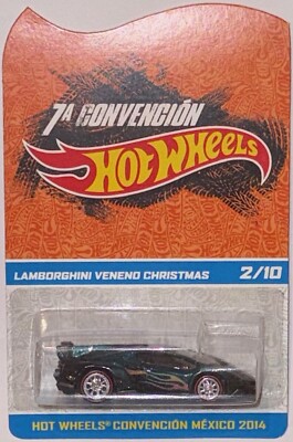 Green LAMBO VENENO Hot Wheels 2014 Mexico Convention #2/10