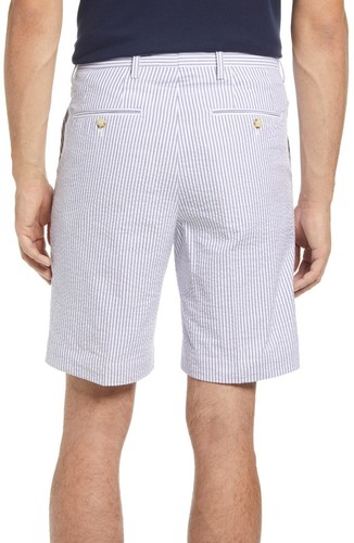 Berle - Men's Flat Front Seersucker Shorts - Navy / White - NWT - Size 30 - Picture 2 of 6