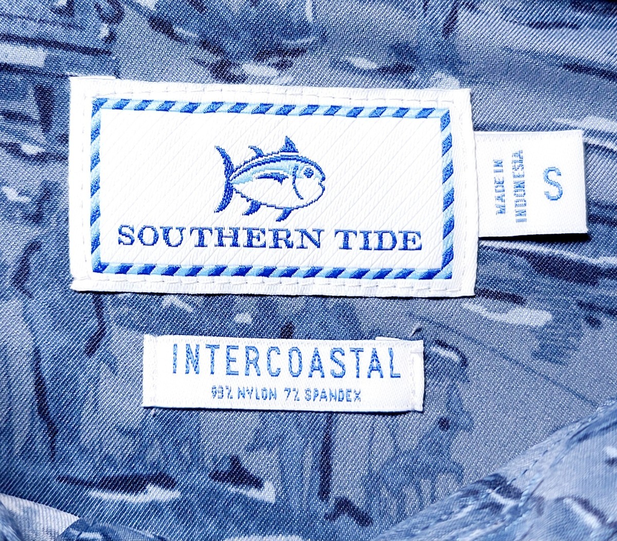 NWT SOUTHERN TIDE Cliff Intercoastal Performance Shirt Blue Size S MSRP $125 View 4