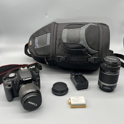 Canon EOS Rebel T1i Digital DSLR Camera Bundle EF-S 18-55mm & 55-250mm IS Lens