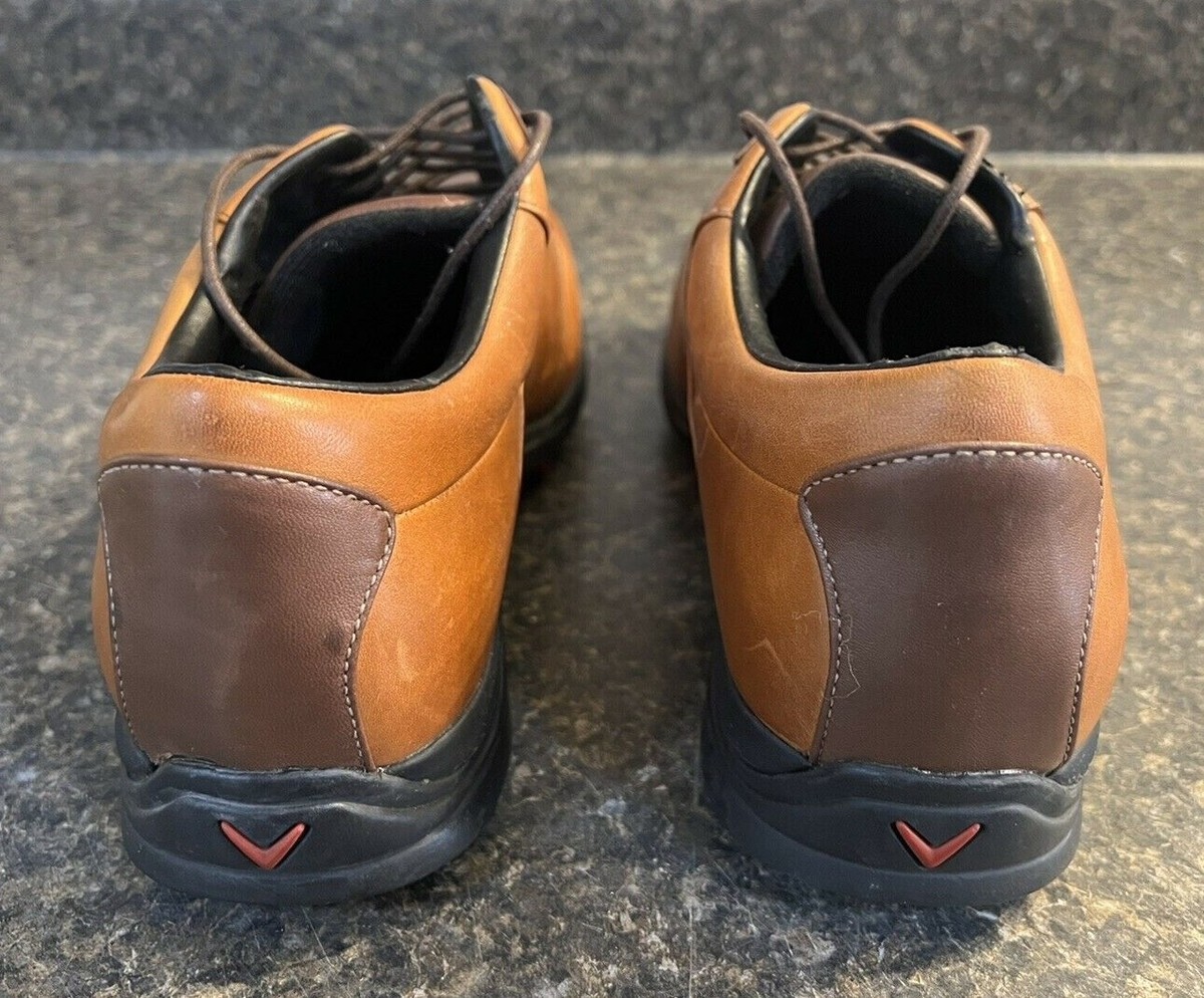 Callaway Golf Shoes Brown Leather Cleats ERC M120-07 Soft Spikes Mens size 10.5 Churchill - Cognac – Duca del Cosma US main image 3