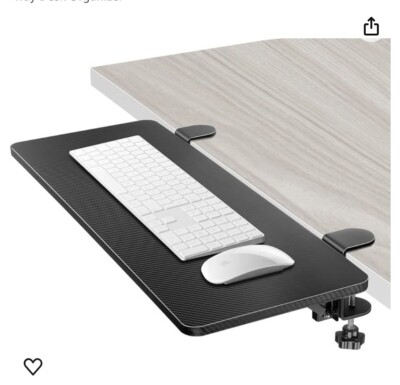Vaydeer Foldable Desk Extension Shelf 25.4in. X9.5in. - 640x240x140mm, Black