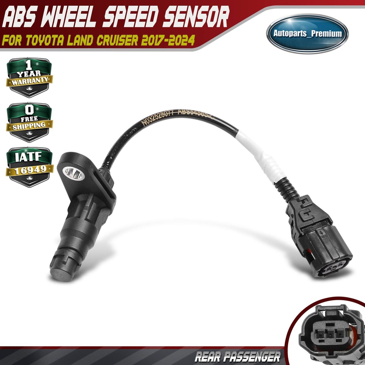 Rear Passenger Right ABS Wheel Speed Sensor for Toyota Land