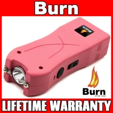 BURN Stun Gun Pink Mini 398 550 BV Rechargeable Police LED Flashlight 