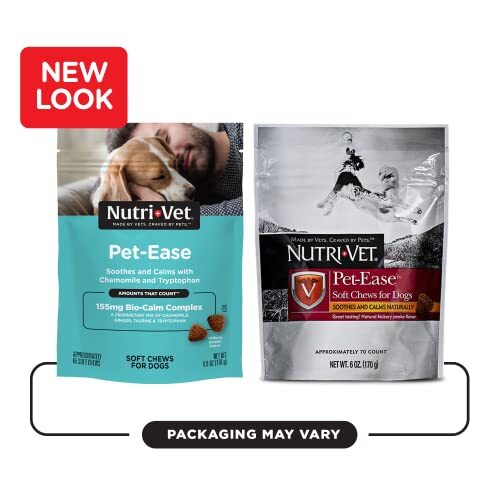 Nutri Vet Pet Ease Calming Chews for Dogs Natural Anxiety Relief 6 Ounce