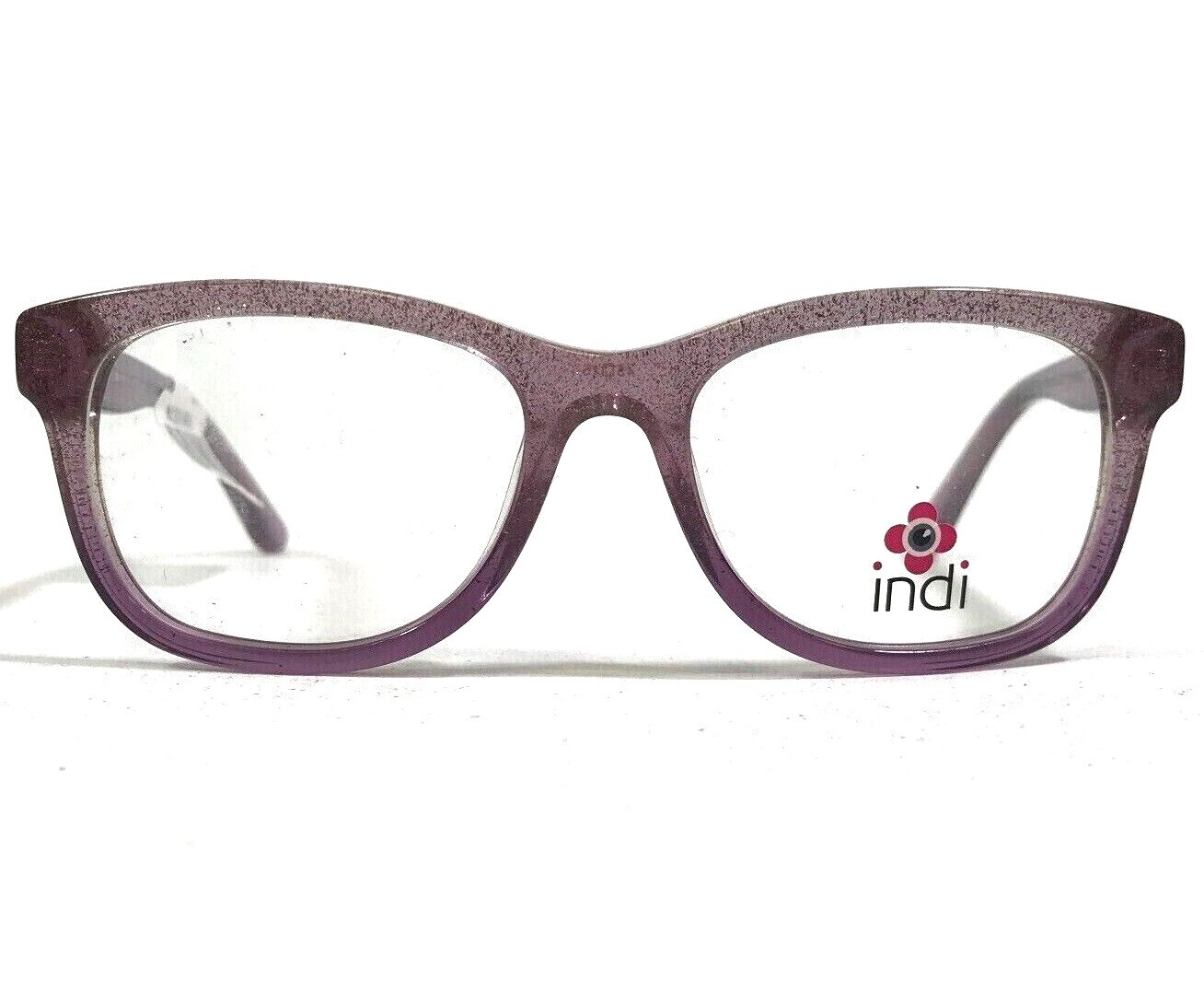 Indi KG 7000 PU Kids Eyeglasses Frames Clear Purple Pink Glitter 45-15-130