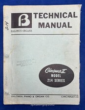 Original Baldwin Organ Technical Manual / Cinema II - 214 214D 214DR