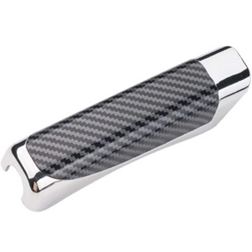 Accesorios de coche estilo fibra de carbono manija de freno de mano cubierta protectora contra rotura de mano Foto 2 de 4