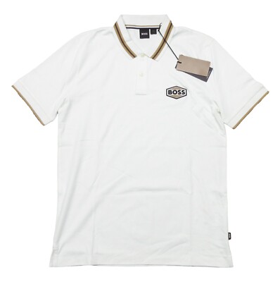 Hugo Boss Black Label Men's White Parlay 194 Tipped Short Sleeve