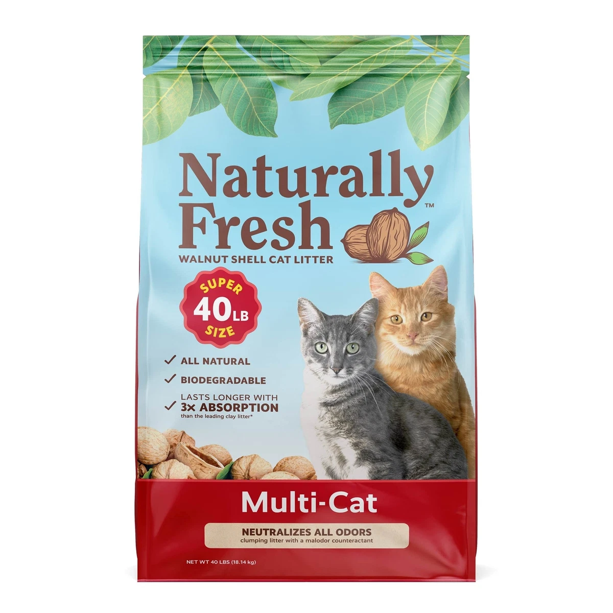 Naturally Fresh Cat Litter Walnut 40 lb Multi Cat Unscented eBay