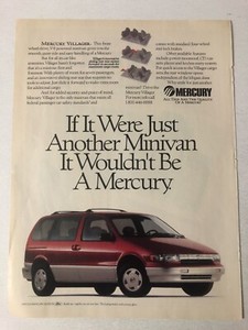 1993 Mercury Villager Minivan Vintage Print Ad pa24