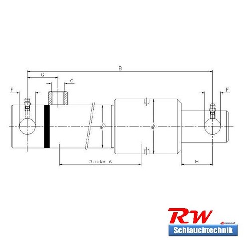 Cylindre hydraulique à effet simple, configurable avec trous ! - Photo 3/3