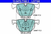 Ate Bremsbelagsatz Scheibenbremse 13.0470-7168.2 Hinten FüR Bmw 7Er E65 E66 E67