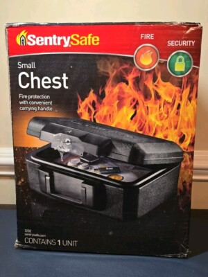 SentrySafe Fireproof Box with Key Lock & Carry Handle #1200 - Small Chest Vault