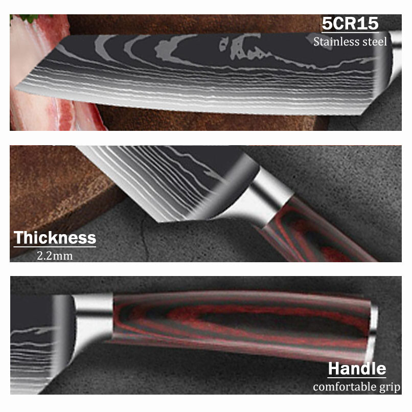 8" Damascus Stainless Steel Japanese Kirisuke Chef's Kitchen Knife Cleaver