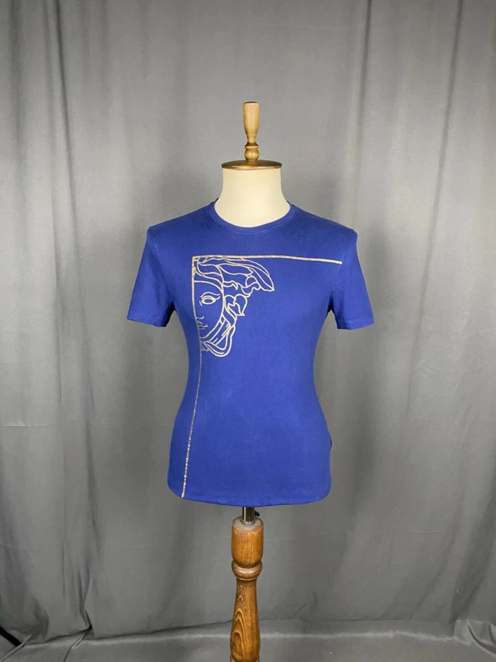 Camiseta azul Versace Big Logo Medusa para hombre talla M - Imagen 3 de 4