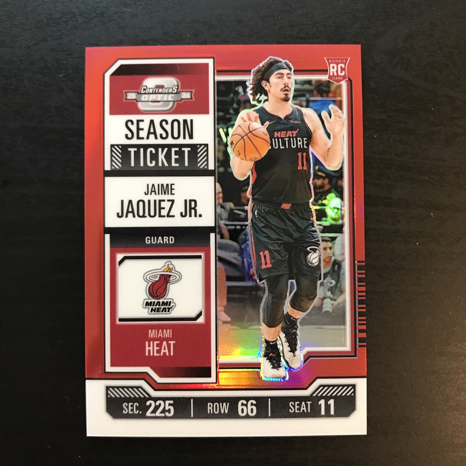 2023-24 Contenders Optic Rookie Season Ticket Jaime Jaquez Jr. RC Red Prizm #67