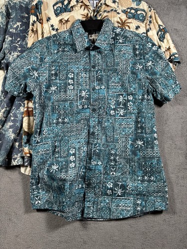 Hawaiian Shirt Lot Of 6 Mens Medium Tropical Floral Mixed Material Bundle Travel - Picture 8 of 20