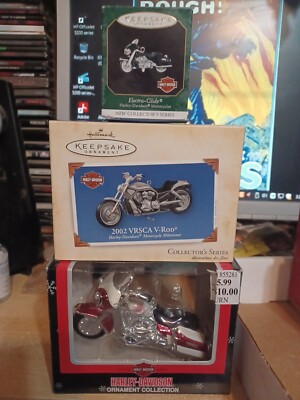 Lot Of 3 Harley Davidson Motorcycle Christmas Ornaments Hallmark Cavanagh Diecas