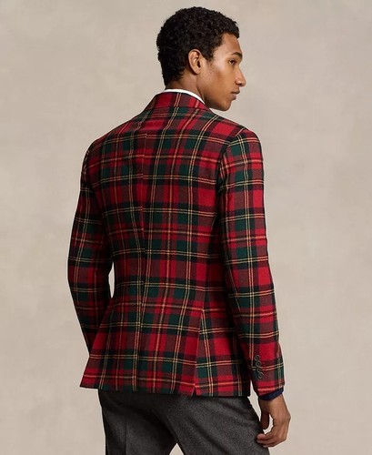 $498 Polo Ralph Lauren Wool Blend Scottish Tartan Plaid Sport Coat Blazer 38R - Picture 13 of 14