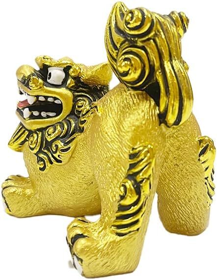 Okinawa shisa GOLD money luck pair shisa height 3.2 inches from