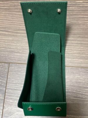 ROLEX Watch Case Green Leather Protection Soft Watch Holder Travel