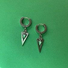 Titanium Steel Spike Dangle Drop Earrings for Men Women,Punk Hip Hop Earrings