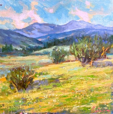 Distant Hills of Teanaway original oil painting landscape Impressionist art art
