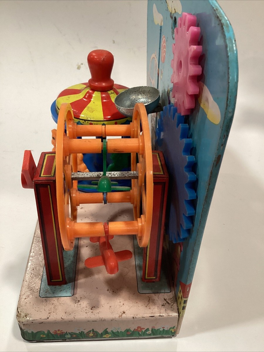 Vintage Cragstan Circus/Amusement Park Wind Up Tin Toy JAPAN