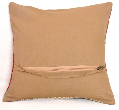 04PC Set Indian Handmade Throw Pillow Kilim Rugs Wool Jute 18" X 18"Pillow Cover - Picture 4 of 4