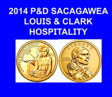 2014 P&D NATIVE AMERICAN SACAGAWEA HOSPITALITY GOLDEN DOLLAR FROM MINT ROLL