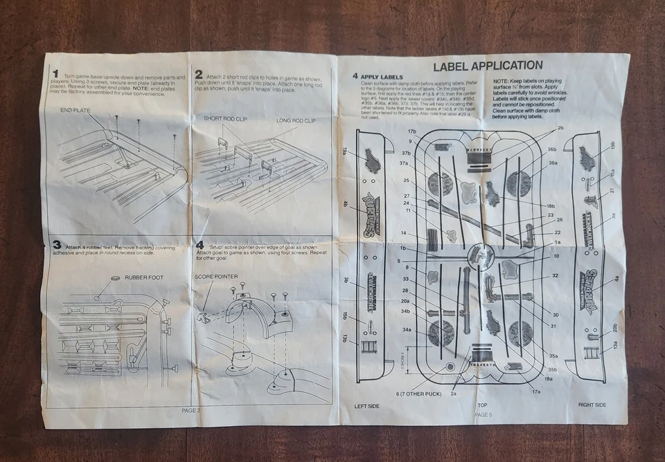 1990 Teenage Mutant Ninja Turtles Subterranean Sewer Hockey 12 chicos, disco, Instr Foto 3 de 4