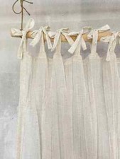1pc Wrinkled Linen Curtain for Balcony Bedroom Window Semi Shading Curtains