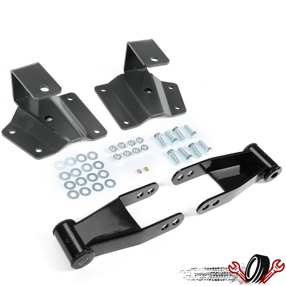 4'' Rear Shackles+Hangers Drop Kit For 99-2003 04-06 Chevy Silverado GMC Sierra - Image 2 of 4