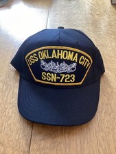 USS Oklahoma City SSN-723 Snapback Hat Cap Submarine Navy Blue Made In USA Vet