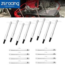 Chrome Tall T-bar Valve Cover Hold Down Set For Chevy Sbc 283 327 350 Bolts Tabs