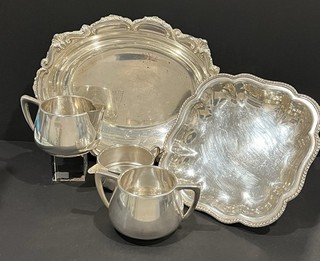Gorham Sterling Creamer Sugar Bowl Silverplate Tray Serving Lot 5pcs