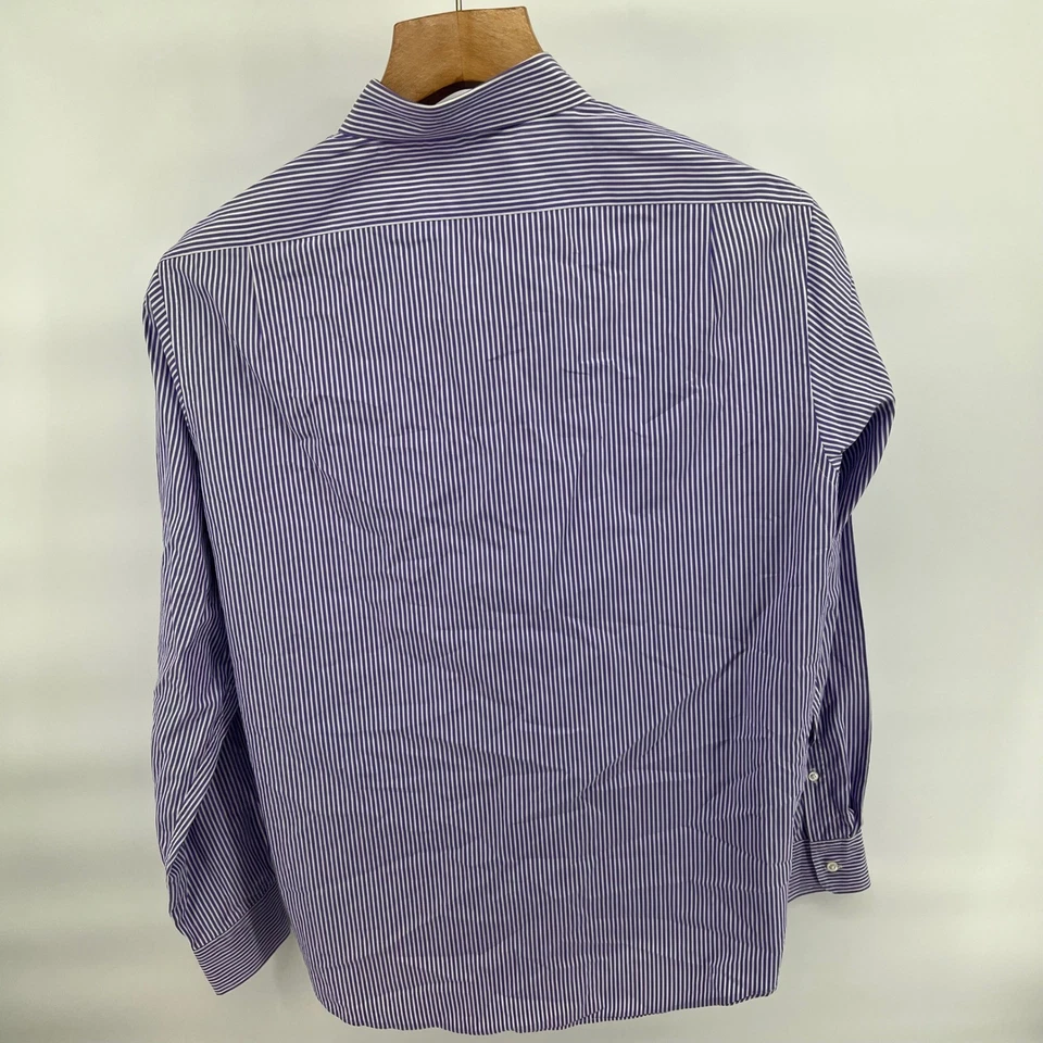 Camisa Ralph Lauren Etiqueta Púrpura 100% Algodón Rayas Hecha en Italia Abotonada L Foto 3 de 4