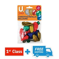 The U. Christmas Metallic Balloons 10pk Party Or Celebration.
