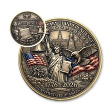 USA 250th Anniversary Coin 1776 2026, Declaration Independence Patriotic Gift