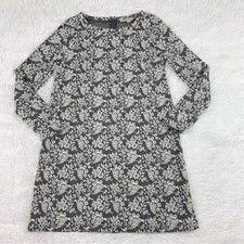 Loft Petite long sleeve floral jacquard knit a-line dress round neck