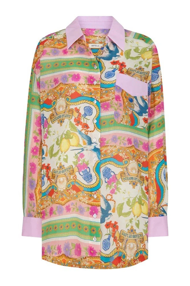 Spell & the Gypsy Maddelena Shirt Mosaic Size 3XL NWT Hard To Find - Image 2 of 4