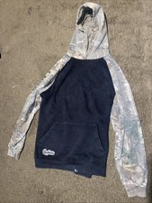 Camo Hunting Thermal Lined Hoodie Vintage 80s/90s Zip-Up with Pockets Size M