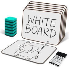 6 Pack Small White Boards, 9"x12" Double Sided Personal Dry Erase Boards Port...