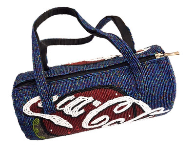 VTG Y2K Coca-Cola Beaded Barrel Handled Handbag