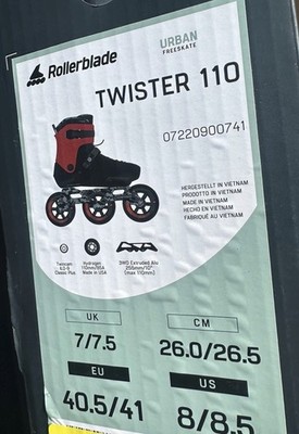 Rollerblade Twister 110 Fitness Inline Skate MENS Size 8.0/8.5 New