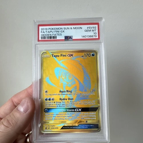 Pokémon Tapu Fini GX Hidden Fates SV92/SV94 Shiny Holo Rare PSA 10 English