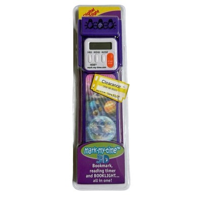Mark-My-Time Digital Bookmark LED Book Light Timer 3D Planets VINTAGE DEADSTOCK